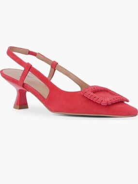 Aquatalia Arabella Kitten Heel Waterproof Slingback Pump In Raspberry